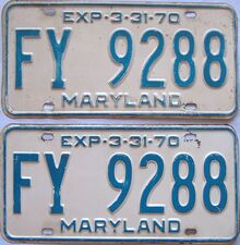 1969 Maryland  (Pair) license plate for sale