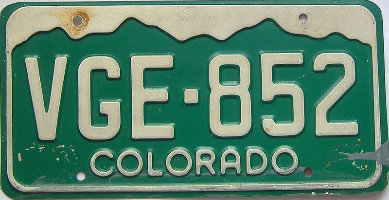 Colorado  (Single) license plate for sale