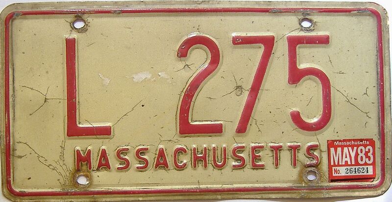 1983 Massachusetts  (Single) license plate for sale