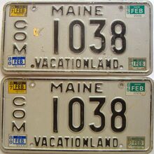 1988 Maine  (Pair) license plate for sale