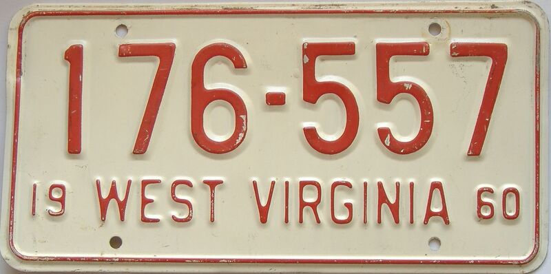 1960 West Virginia license plate for sale