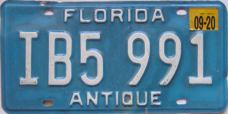 2020 Florida  (Antique) license plate for sale