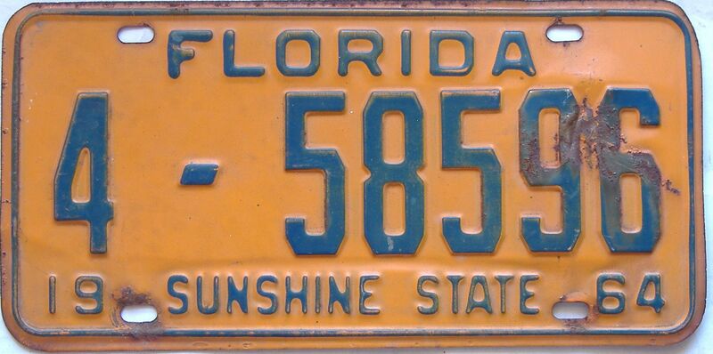 1964 Florida license plate for sale