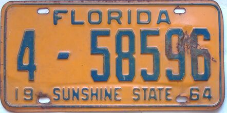 1964 Florida license plate for sale