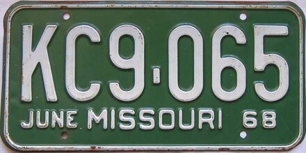 1968 Missouri license plate for sale