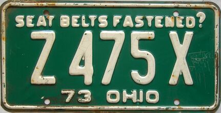 1973 Ohio  (Single) license plate for sale