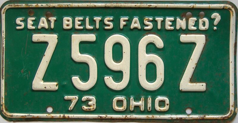 1973 Ohio  (Single) license plate for sale