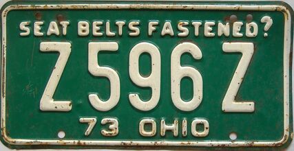 1973 Ohio  (Single) license plate for sale