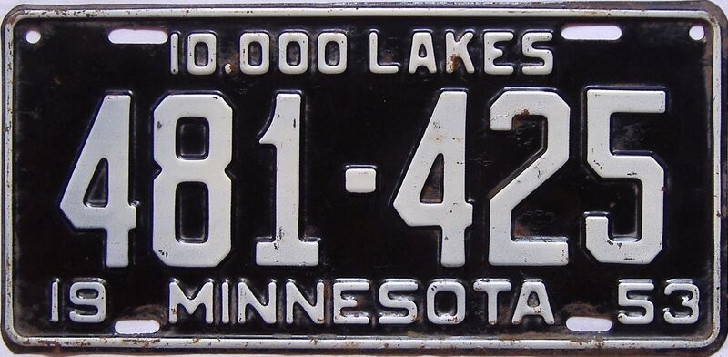 1953 Minnesota  (Single) license plate for sale