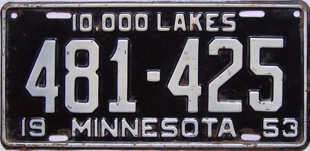 1953 Minnesota  (Single) license plate for sale