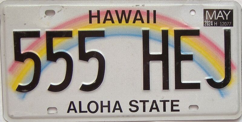 2024 Hawaii  (Single) license plate for sale