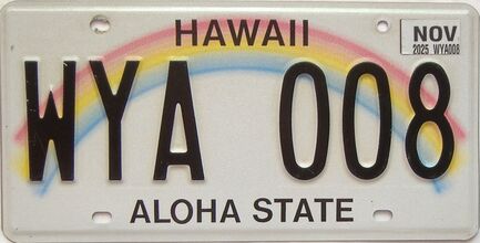 2025 Hawaii  (Single) license plate for sale
