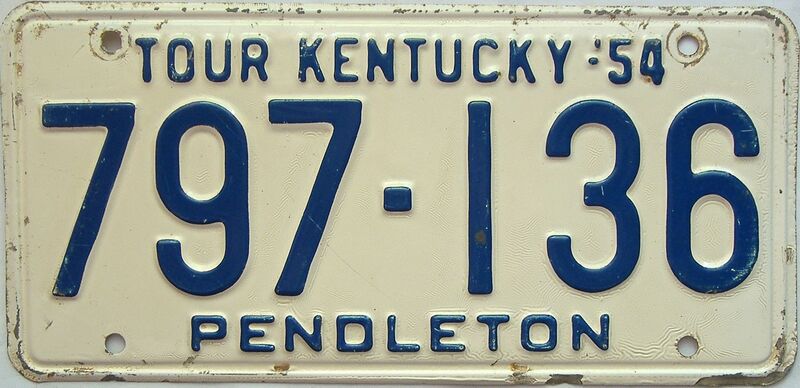 1954 Kentucky license plate for sale