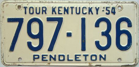 1954 Kentucky license plate for sale