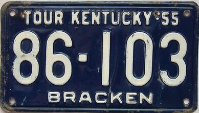 1955 Kentucky license plate for sale