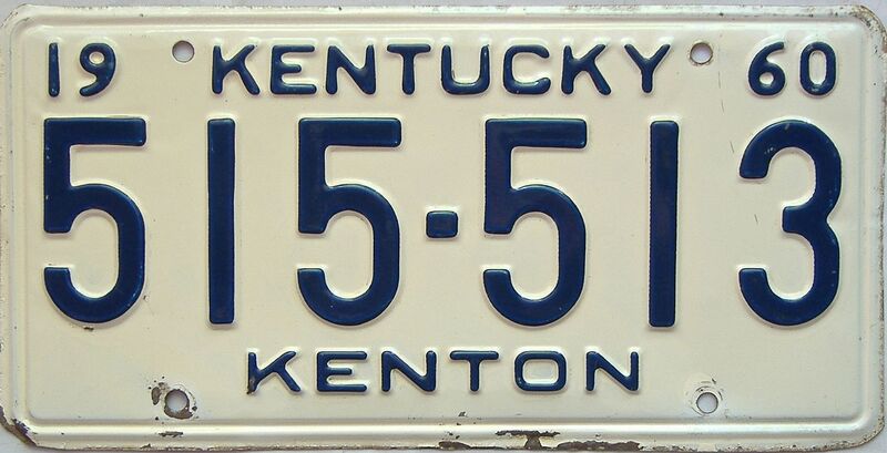 1960 Kentucky license plate for sale