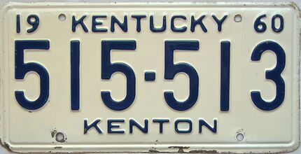 1960 Kentucky license plate for sale