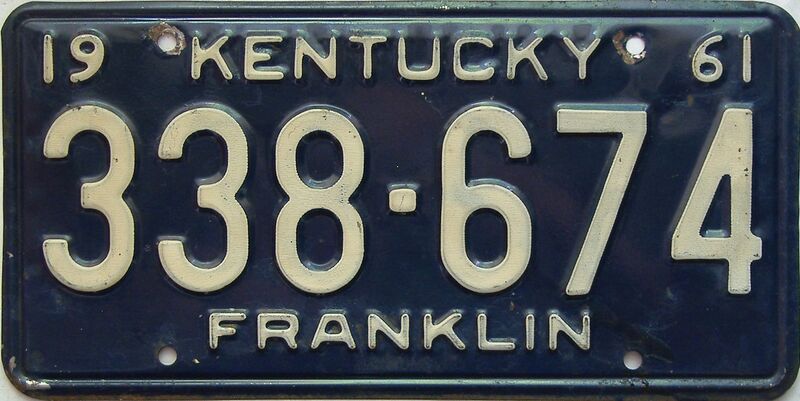 1961 Kentucky license plate for sale