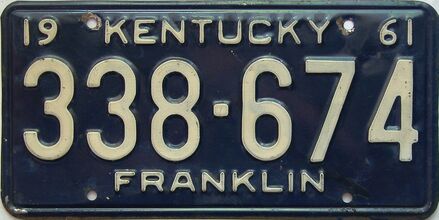 1961 Kentucky license plate for sale