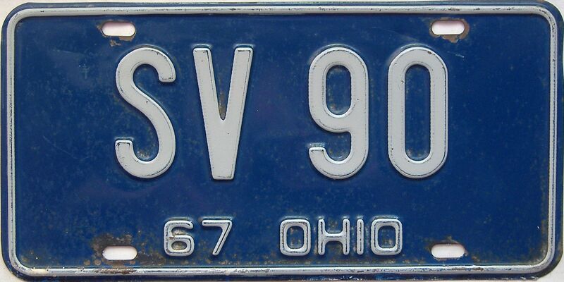 1967 Ohio  (Single) license plate for sale