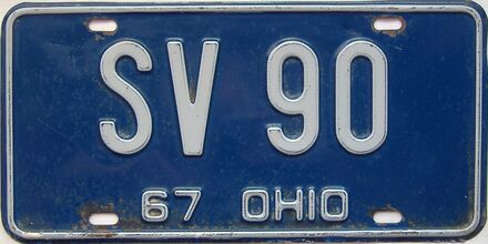 1967 Ohio  (Single) license plate for sale