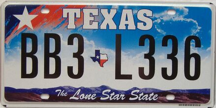 Texas  (Single) license plate for sale