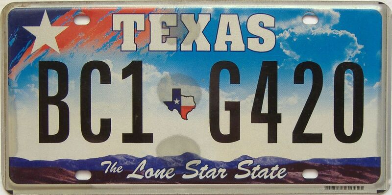 Texas  (Single) license plate for sale