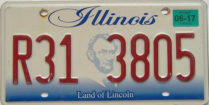 2017 Illinois  (Single) license plate for sale