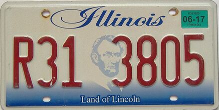 2017 Illinois  (Single) license plate for sale
