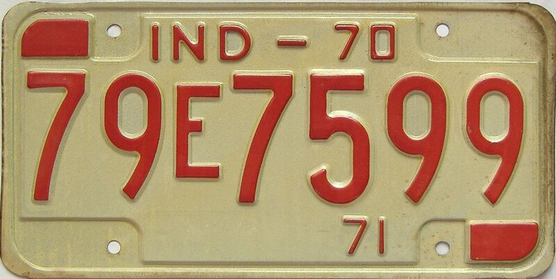 1970 Indiana license plate for sale