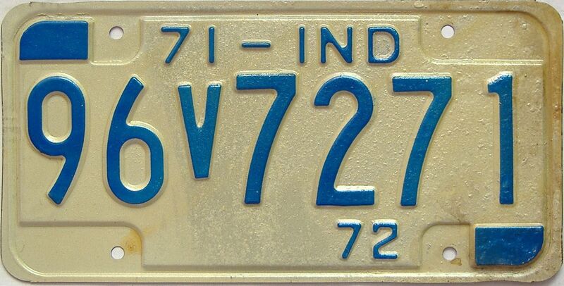 1971 Indiana license plate for sale