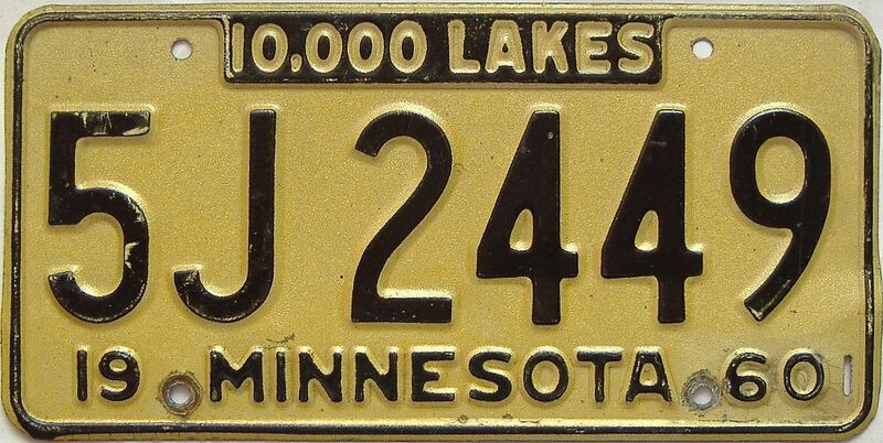 1960 Minnesota  (Single) license plate for sale