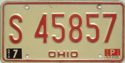 1980 Ohio  (Single) license plate for sale