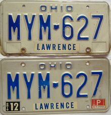 1985 Ohio  (Pair) license plate for sale