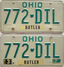 1986 Ohio  (Pair) license plate for sale
