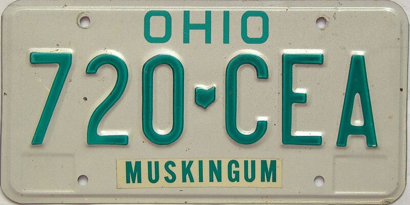 Ohio  (Single) license plate for sale