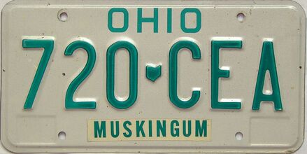 Ohio  (Single) license plate for sale