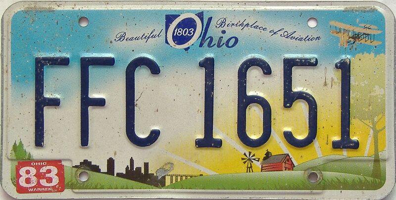 Ohio  (Single) license plate for sale