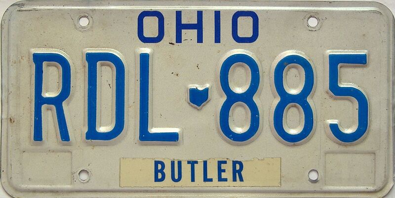 Ohio  (Single) license plate for sale