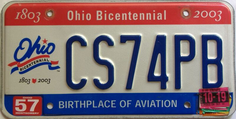 2019 Ohio  (Single) license plate for sale