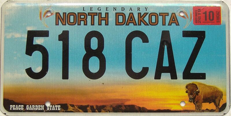 2019 North Dakota  (Single) license plate for sale