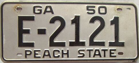 YOM 1950 Georgia license plate for sale