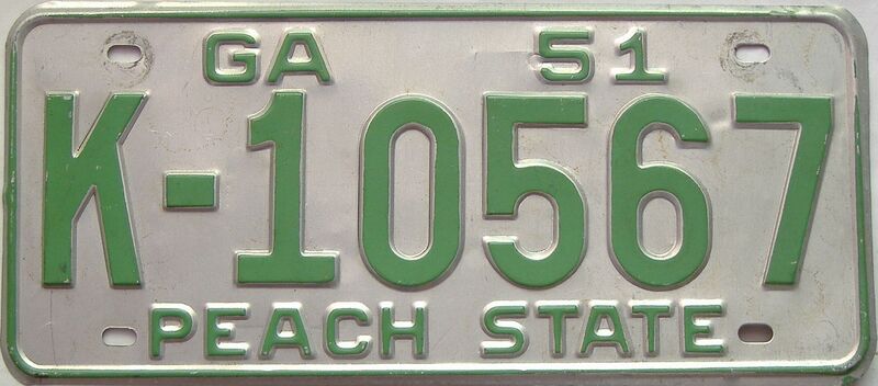 YOM 1951 Georgia license plate for sale