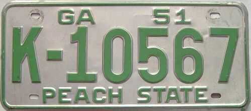 YOM 1951 Georgia license plate for sale