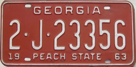 YOM 1963 Georgia license plate for sale