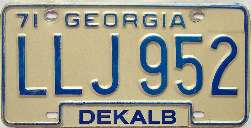 YOM 1971 Georgia YOM 1971 - 1989 license plate for sale