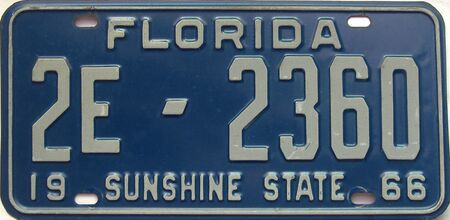 YOM 1966 Florida license plate for sale