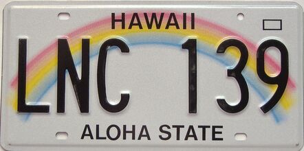 Hawaii  (Single) license plate for sale