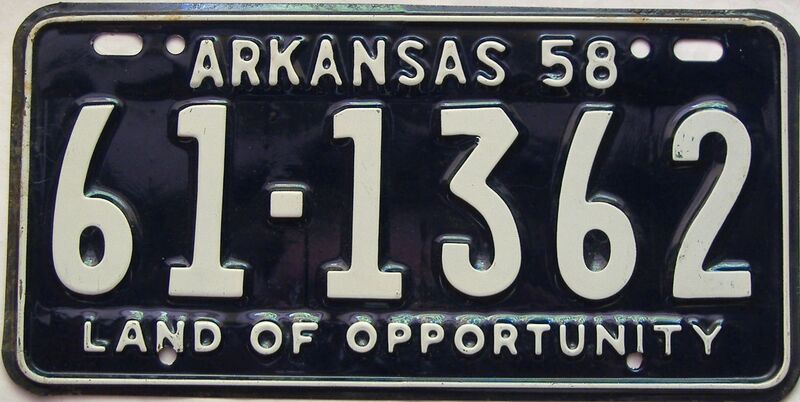 1958 Arkansas license plate for sale