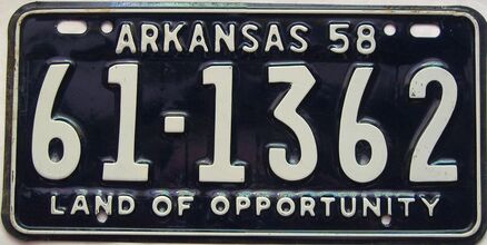 1958 Arkansas license plate for sale